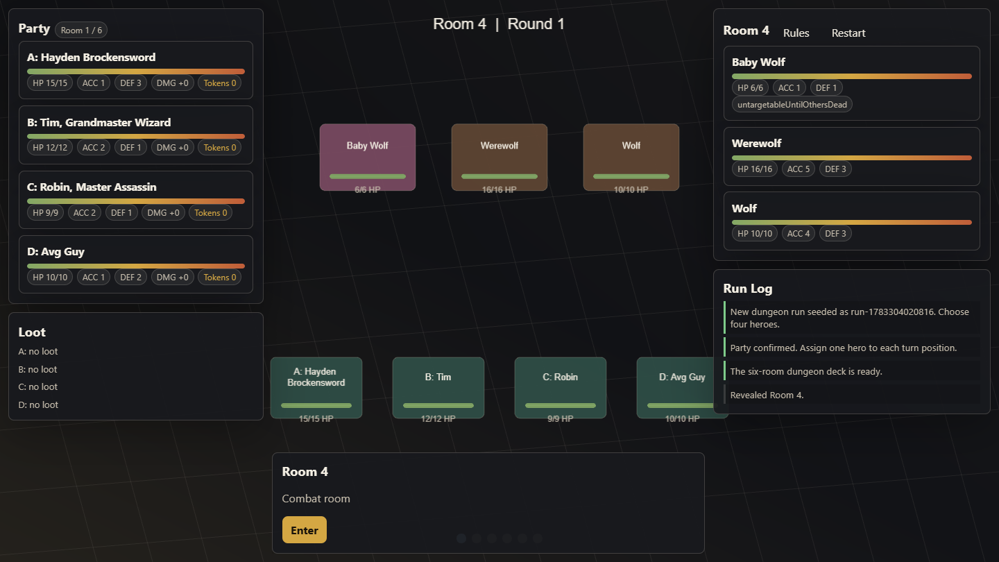 Screenshot of the Dungeon Crawl tabletop dungeon crawler game